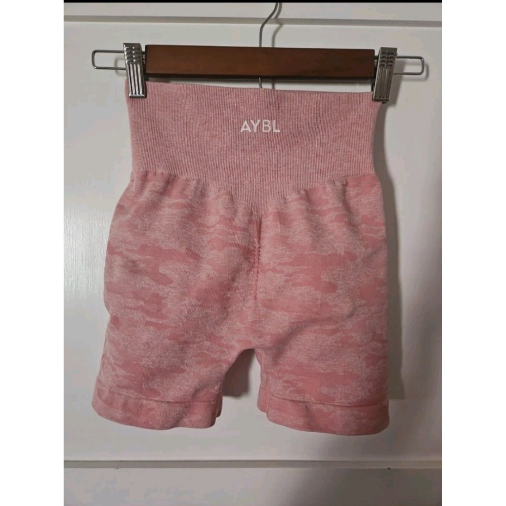 AYBL Camo Seamless Shorts Womens‎ XS Pink Excellent High Waisted Gym Activewear